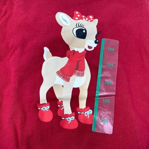 Toddler Rudolph The Red-Nosed Reindeer Clarice Crewneck Sweatshirt  Red 18M - Picture 2 of 4